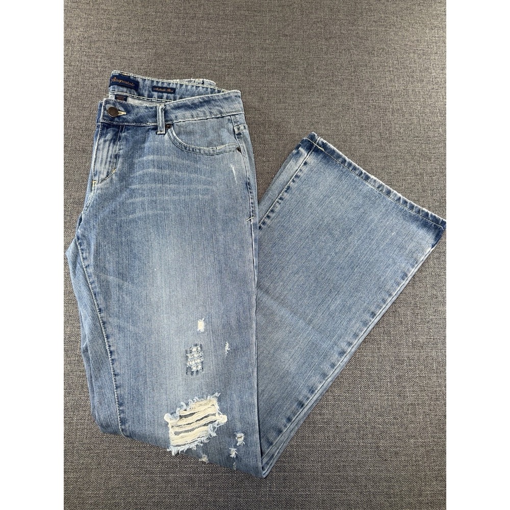 Aeropostale Authentic‎ Flare Jeans Women's 11/12L Distressed Light Wash Y2K - Picture 3 of 9